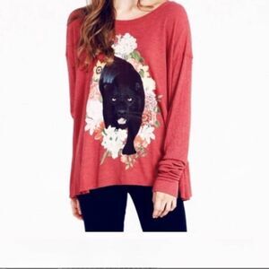 Wildfox Panther Prowl Thermal Long Sleeved Shirt